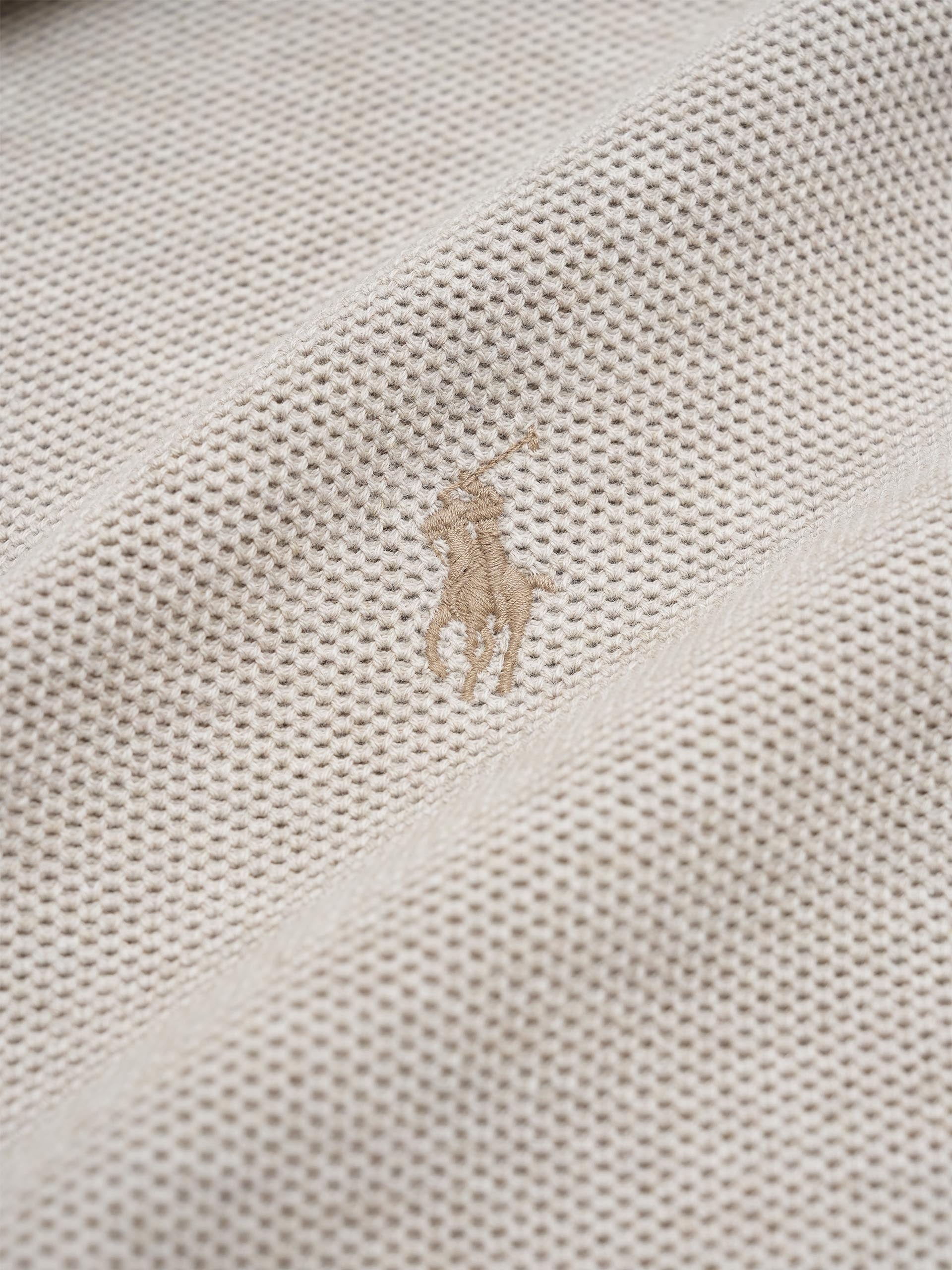 POLO RALPH LAUREN - Quarter-Zip-Pullover aus Baumwollpiqué für Herren Hellbeige - Light beige