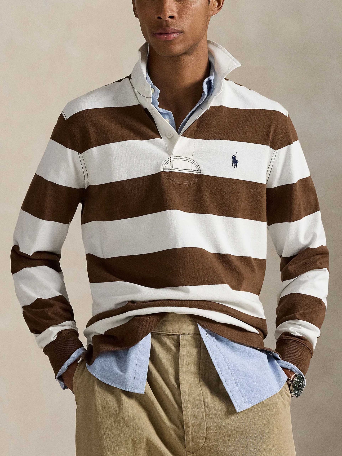 POLO RALPH LAUREN - Gestreiftes Rugbyhemd aus Baumwolljersey