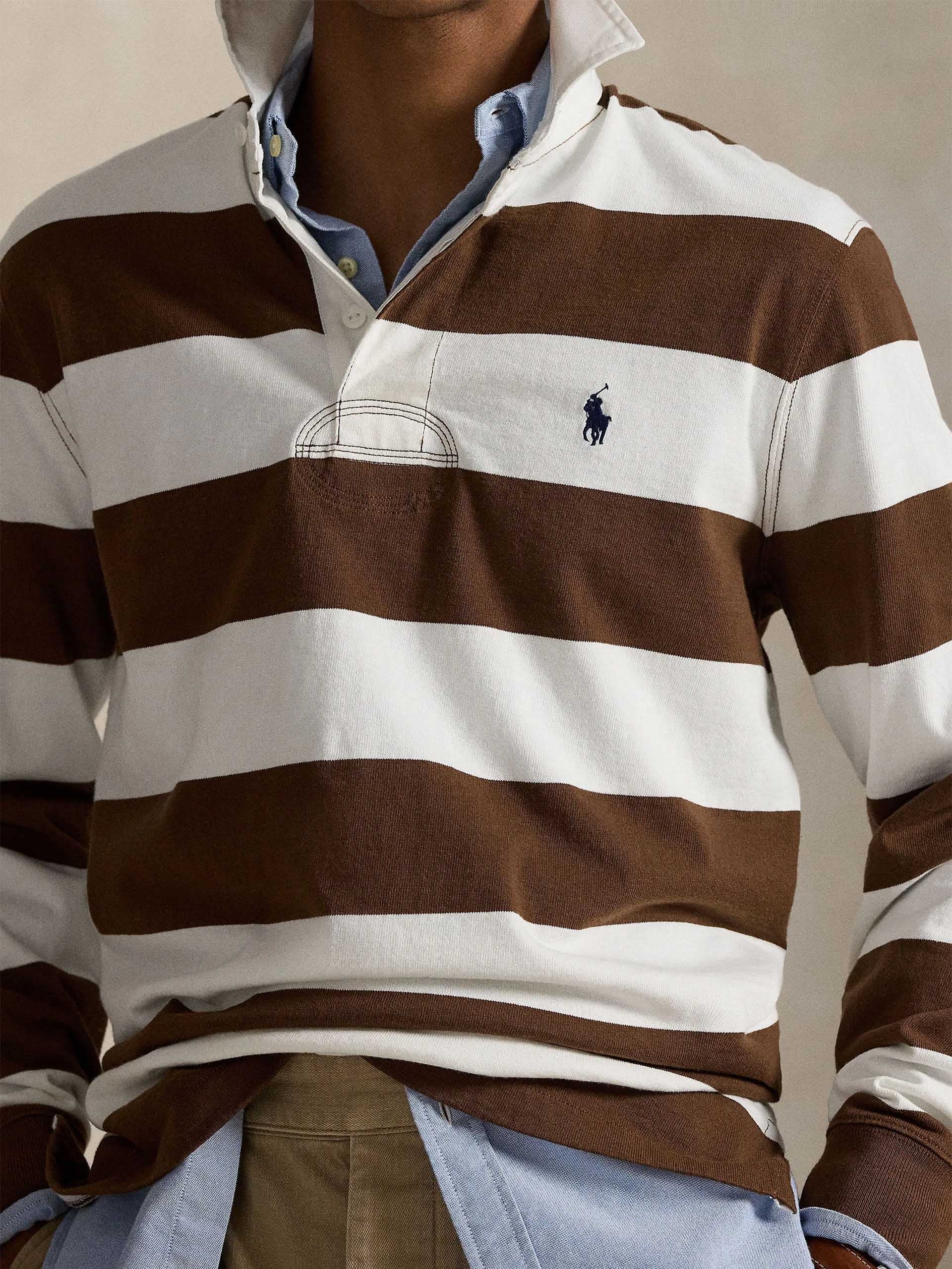 POLO RALPH LAUREN - Gestreiftes Rugbyhemd aus Baumwolljersey