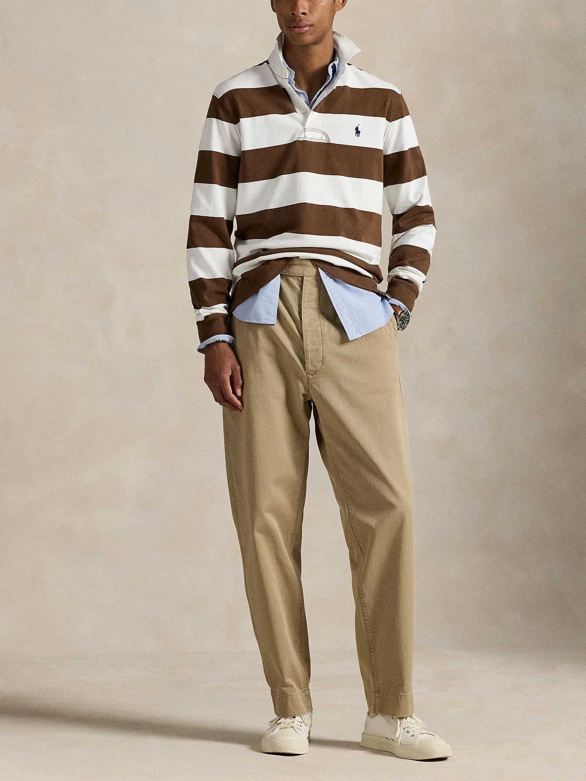 POLO RALPH LAUREN - Gestreiftes Rugbyhemd aus Baumwolljersey