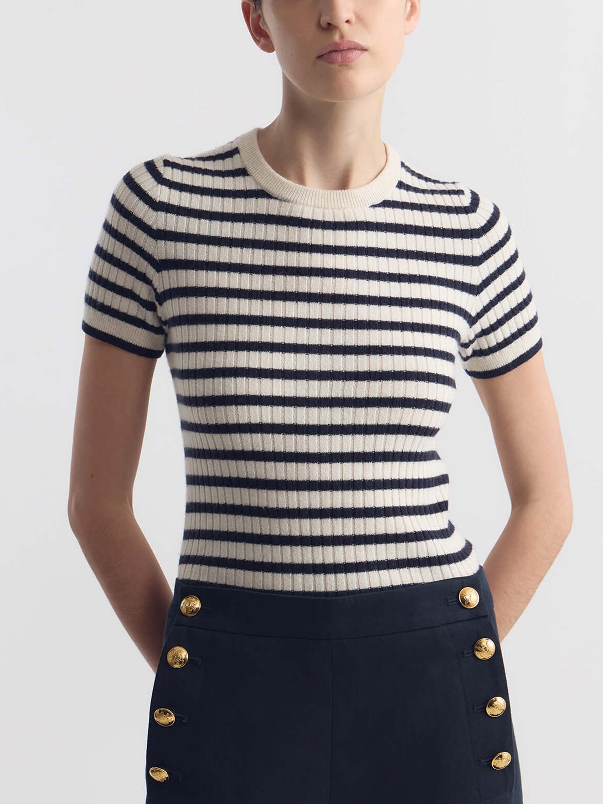 NILI LOTAN - Kurzarm-Pullover Alita aus Kaschmir für Damen