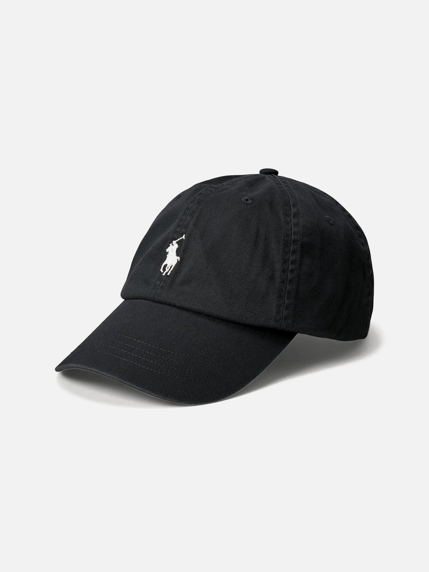 POLO RALPH LAUREN - Baseball-Cap aus Baumwollchino Schwarz - Black