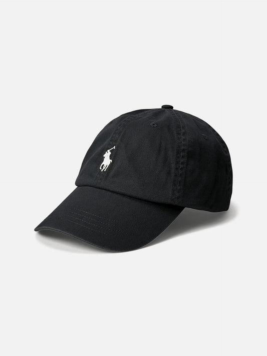 POLO RALPH LAUREN - Baseball-Cap aus Baumwollchino Schwarz - Black
