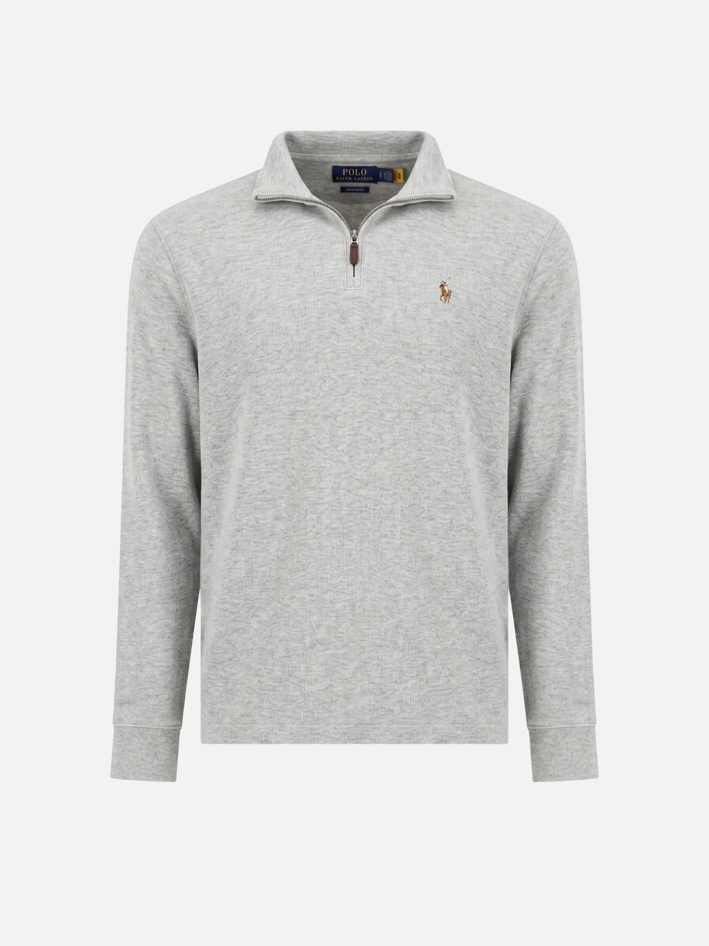 Polo Ralph Lauren – Estate-Rib-Pullover mit Quarter-Zip für Herren Hellgrau meliert - Grey heather