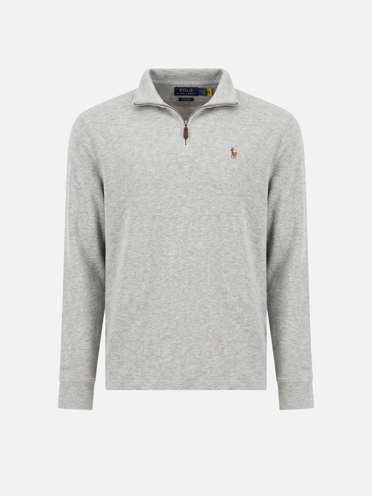 Polo Ralph Lauren – Estate-Rib-Pullover mit Quarter-Zip für Herren Hellgrau meliert - Grey heather