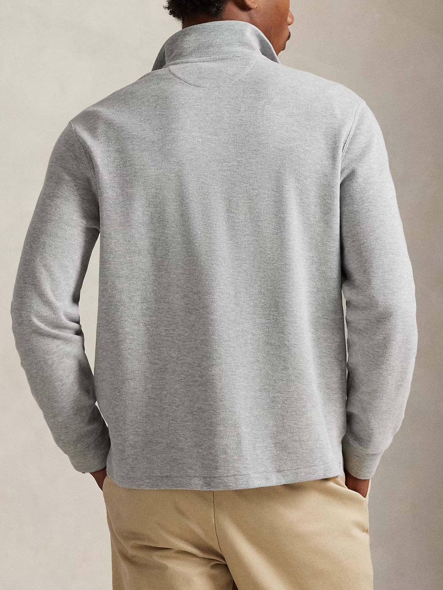 Polo Ralph Lauren – Estate-Rib-Pullover mit Quarter-Zip für Herren Hellgrau meliert - Grey heather
