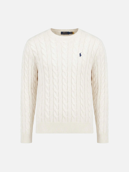 Polo Ralph Lauren – Zopfmuster-Pullover aus Baumwolle für Herren Cremeweiß - Cream white