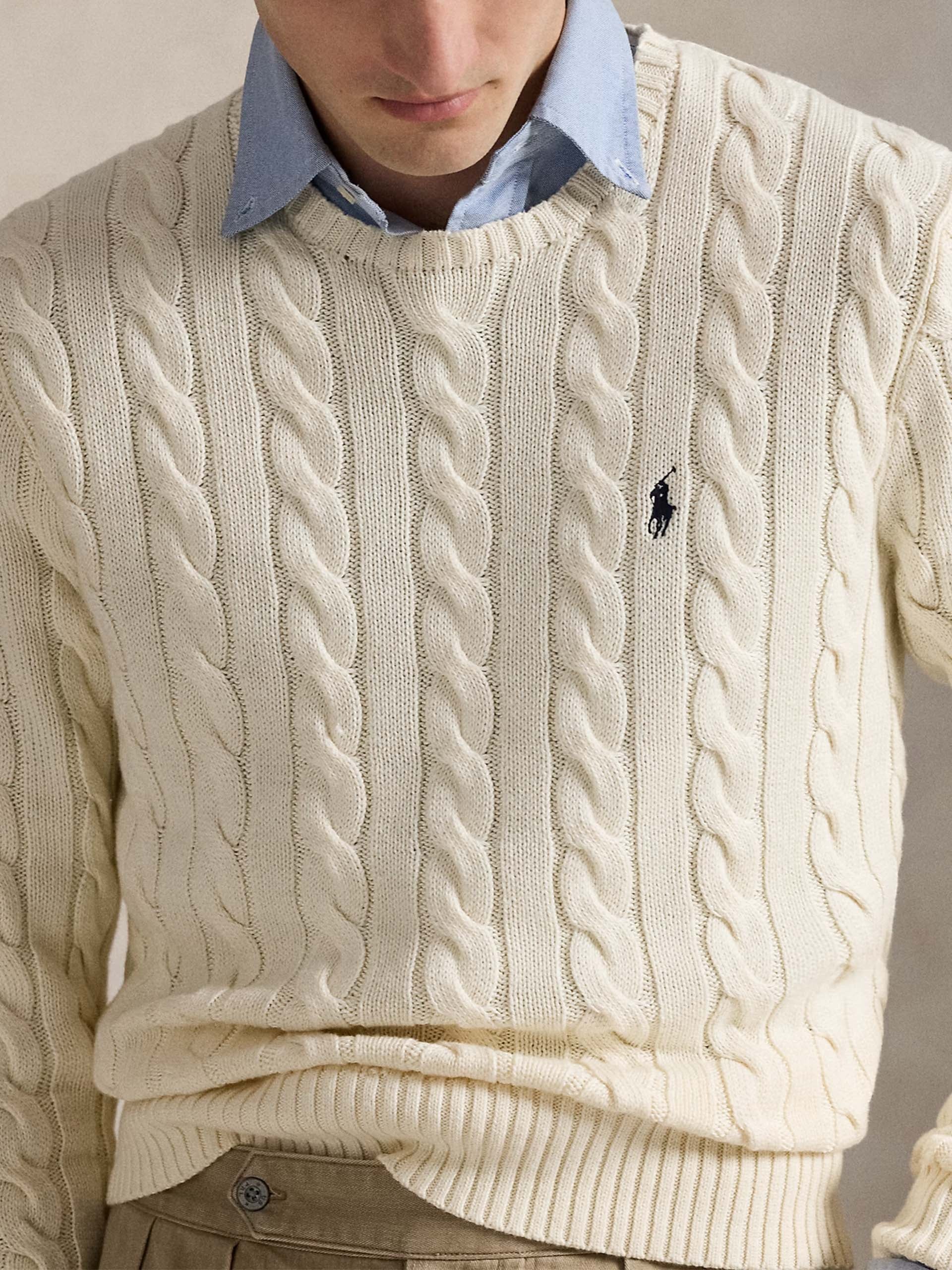 Polo Ralph Lauren – Zopfmuster-Pullover aus Baumwolle für Herren Cremeweiß - Cream white