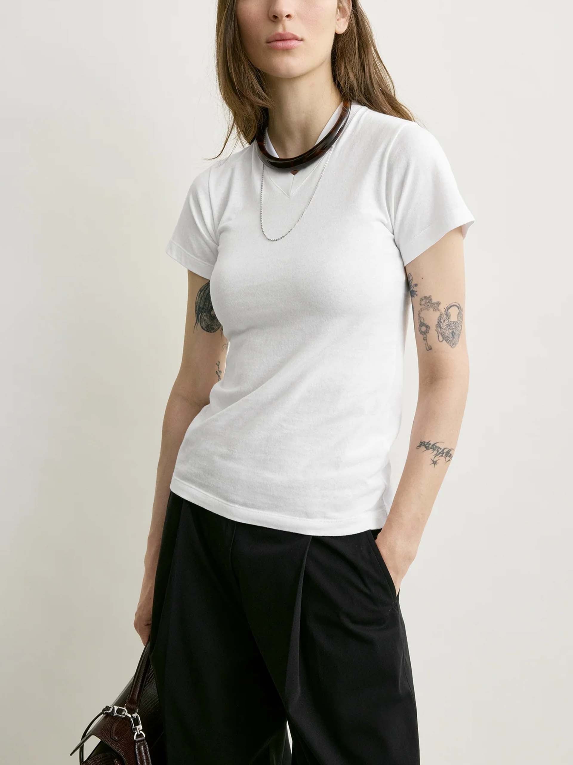 Toteme – T-Shirt mit V-Ausschnitt für Damen Weiß - White