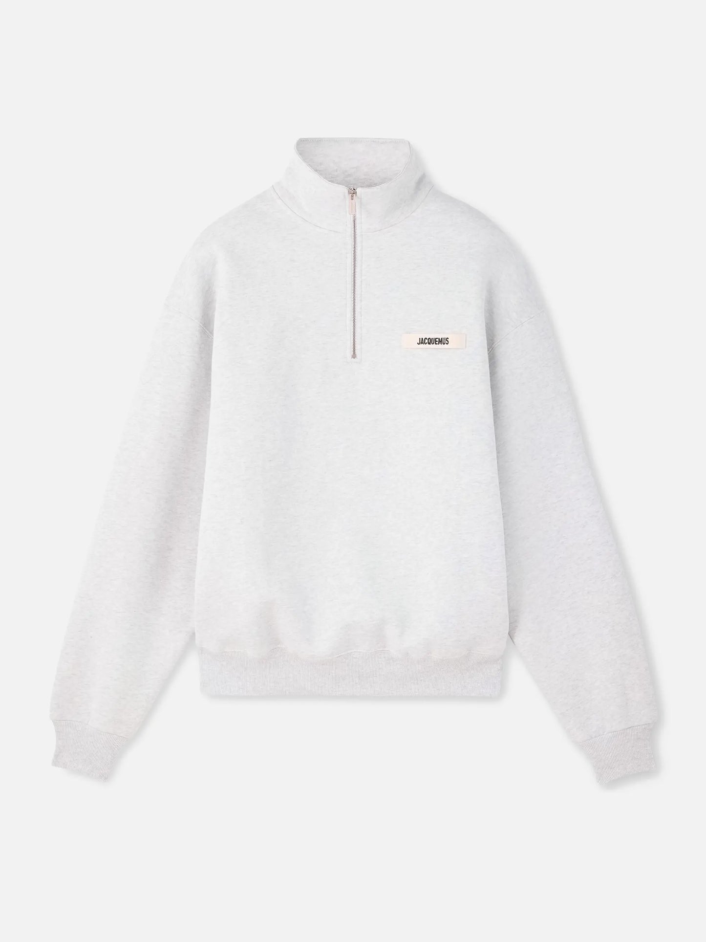 Jacquemus – Half-Zip Sweatshirt Gros Grain für Herren Hellgrau - Light Grey