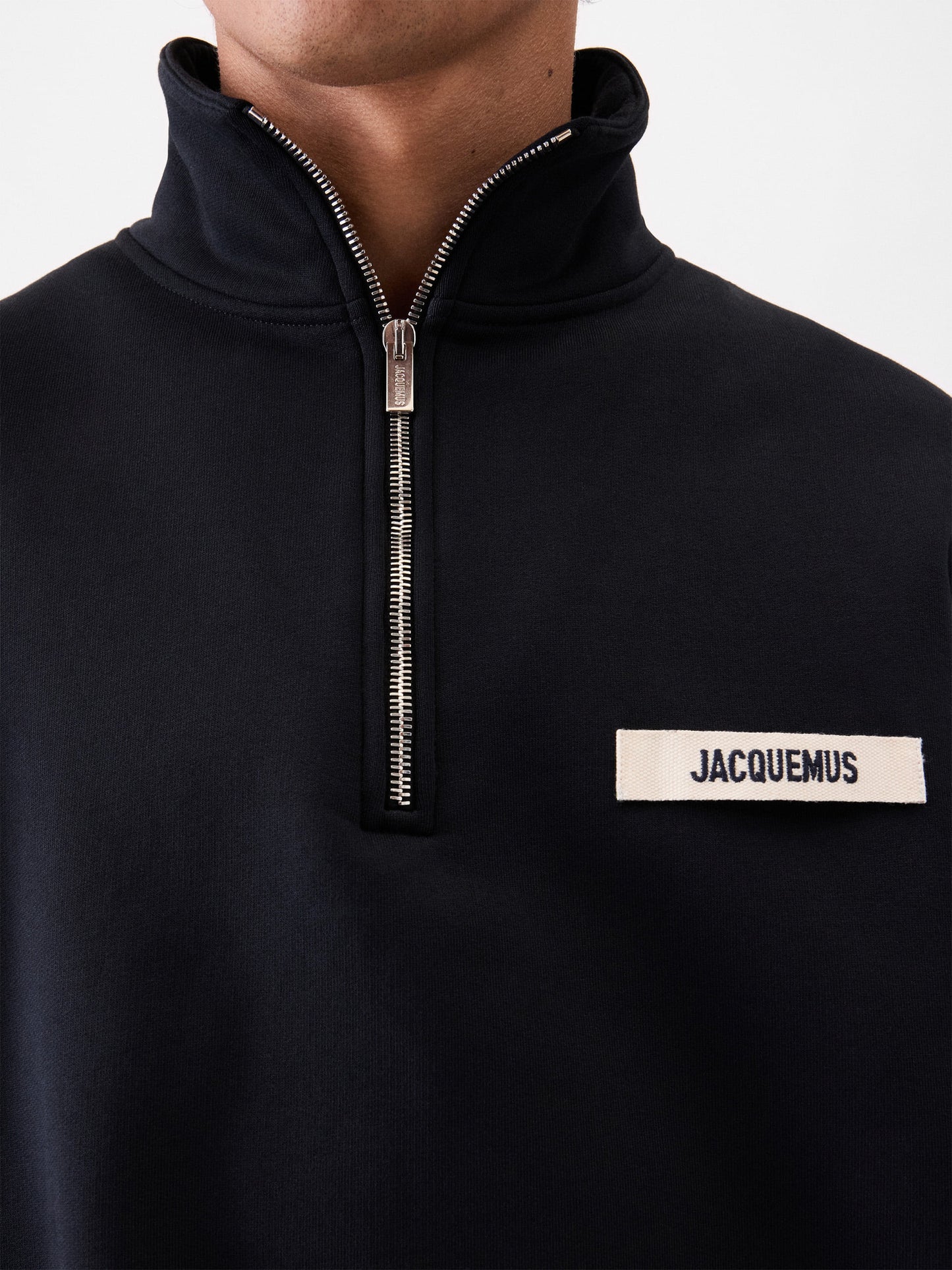 Jacquemus – Half-Zip Sweatshirt Gros Grain für Herren Schwarz - Black