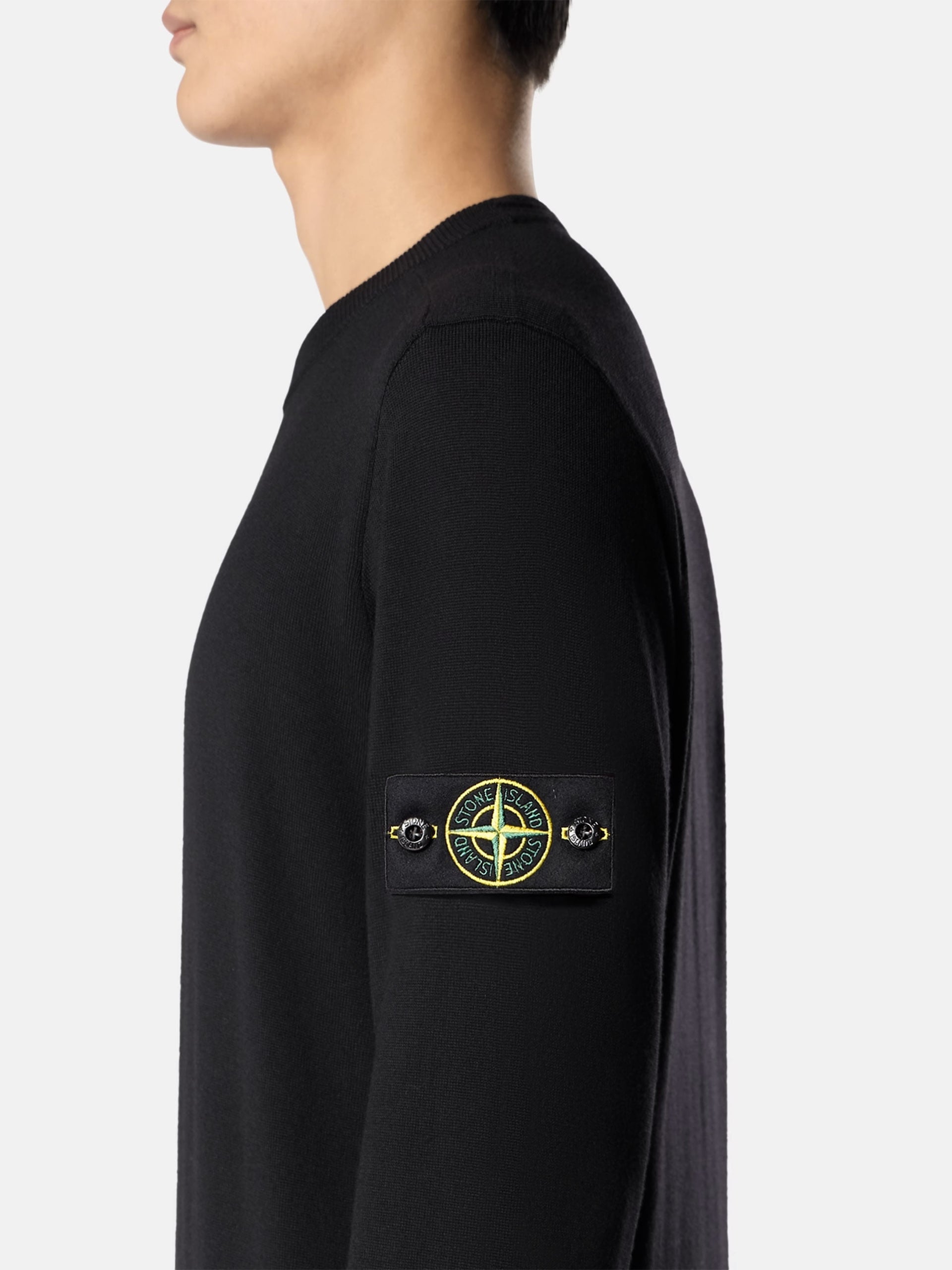 STONE ISLAND - Rundhalspullover mit Kompass-Patch für Herren