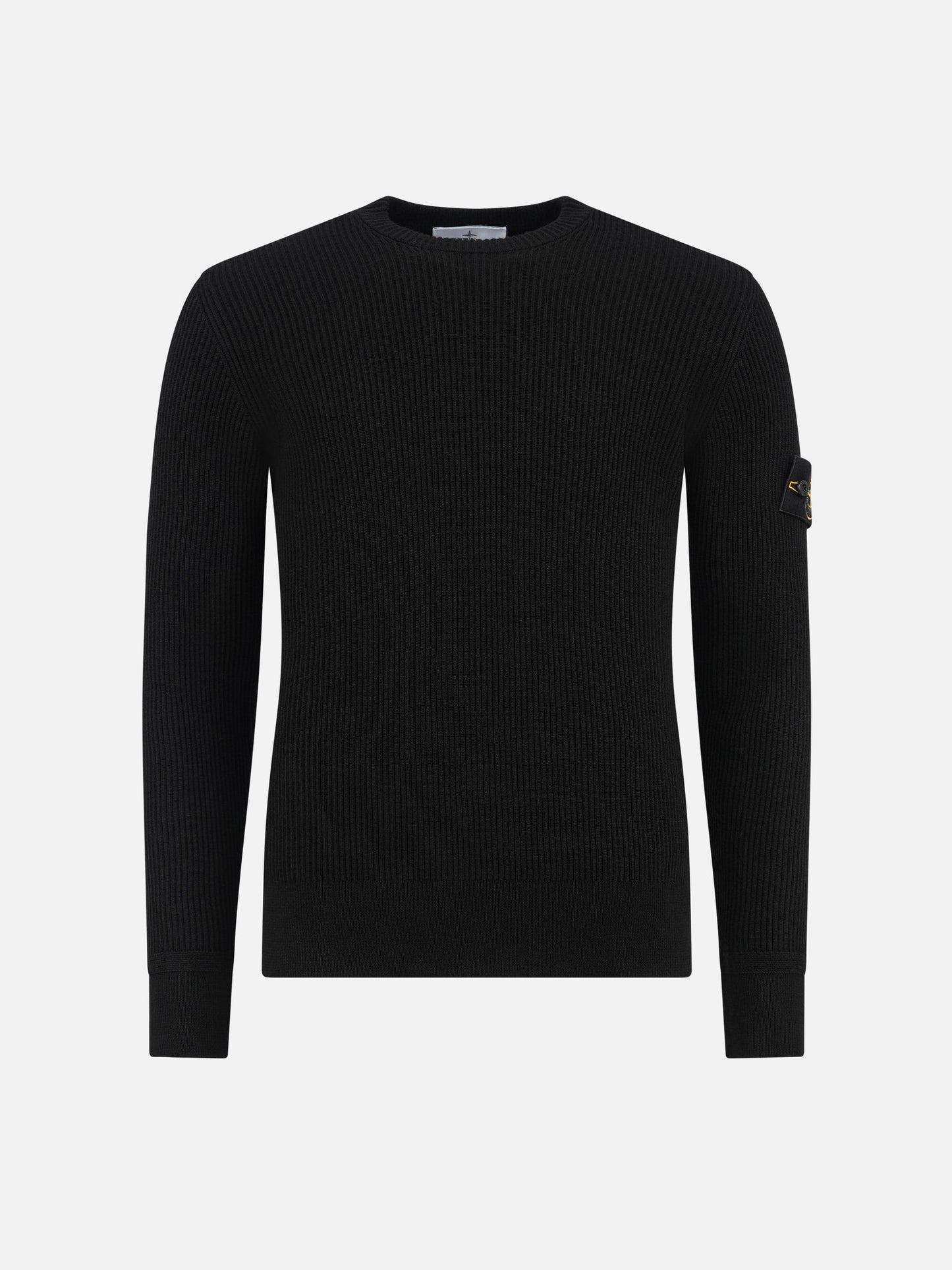 STONE ISLAND - Gerippter Rundhalspullover mit Logo-Patch für Herren