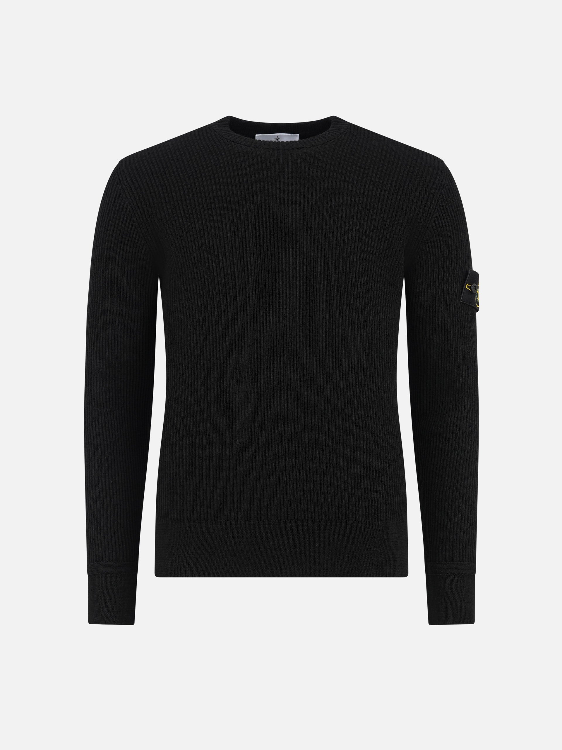 STONE ISLAND - Gerippter Rundhalspullover mit Logo-Patch für Herren