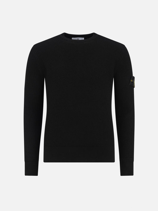 STONE ISLAND - Gerippter Rundhalspullover mit Logo-Patch für Herren