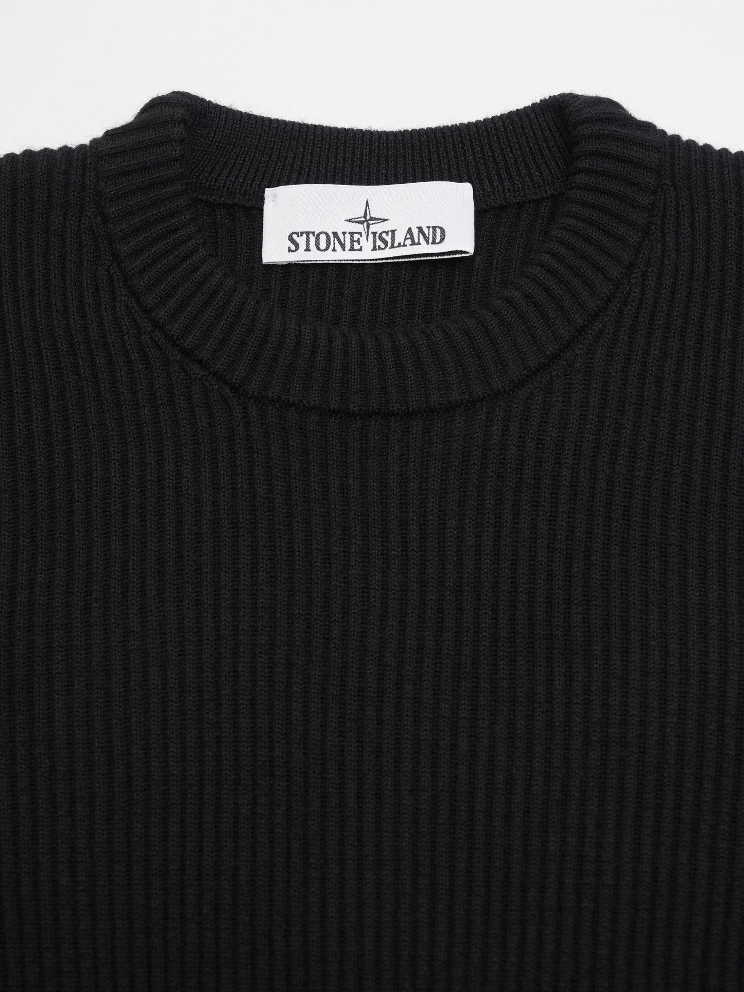 STONE ISLAND - Gerippter Rundhalspullover mit Logo-Patch für Herren