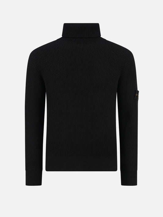 STONE ISLAND - Gerippter Rollkragenpullover mit Logo-Patch für Herren