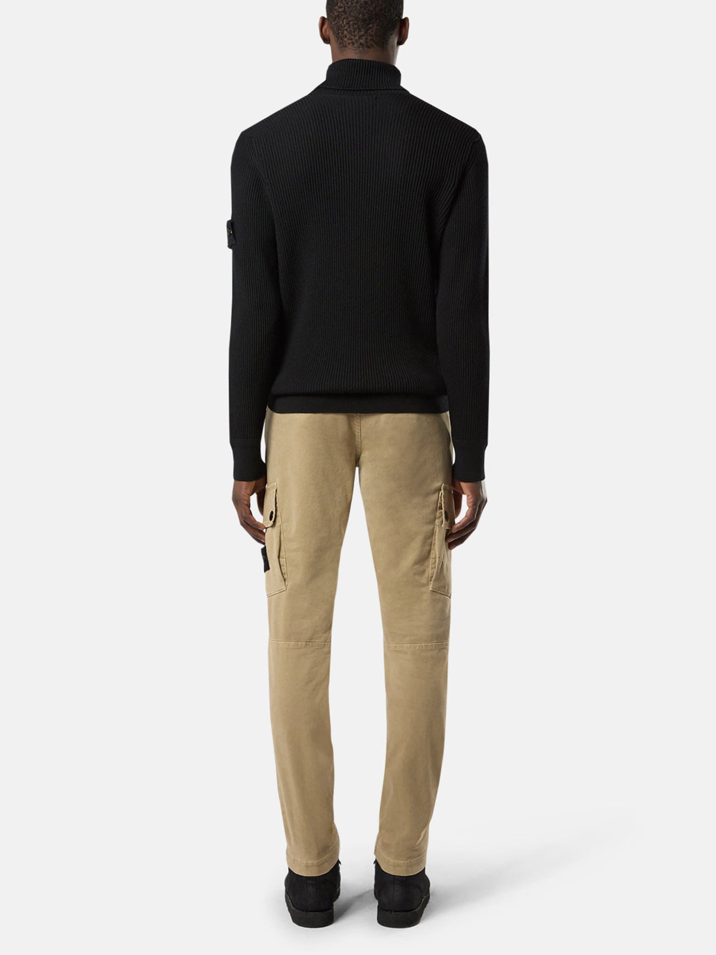 STONE ISLAND - Gerippter Rollkragenpullover mit Logo-Patch für Herren