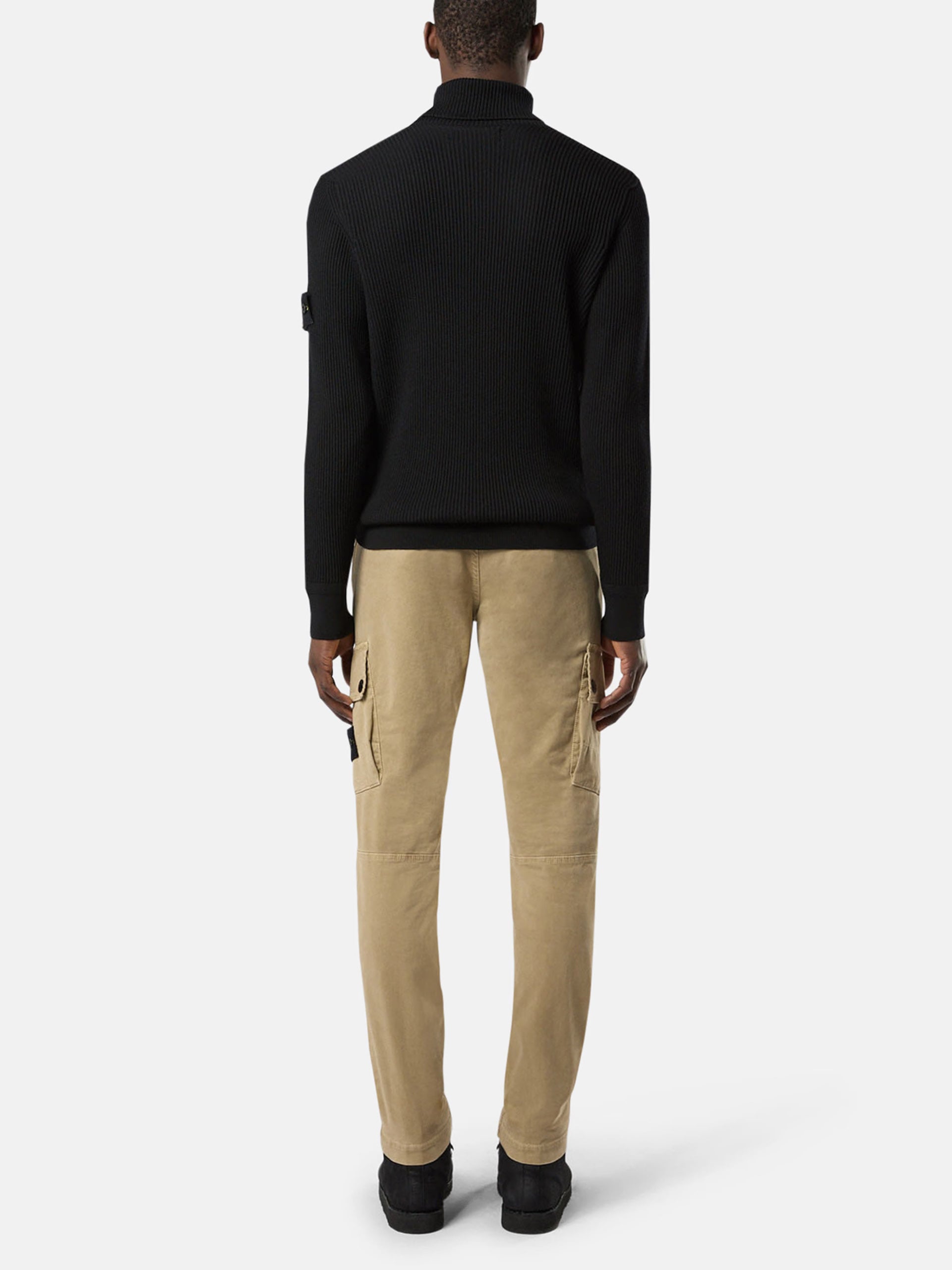 STONE ISLAND - Gerippter Rollkragenpullover mit Logo-Patch für Herren