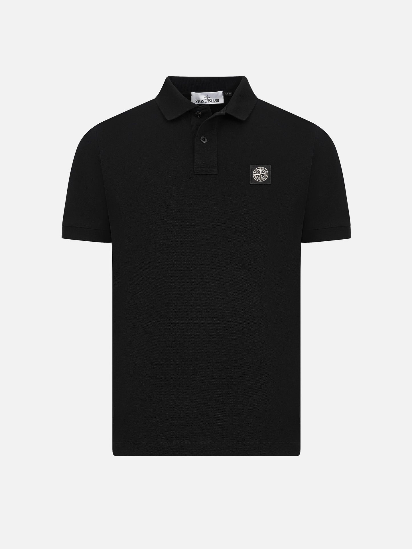 Stone Island – Poloshirt mit Kompass-Patch für Herren Schwarz - Black