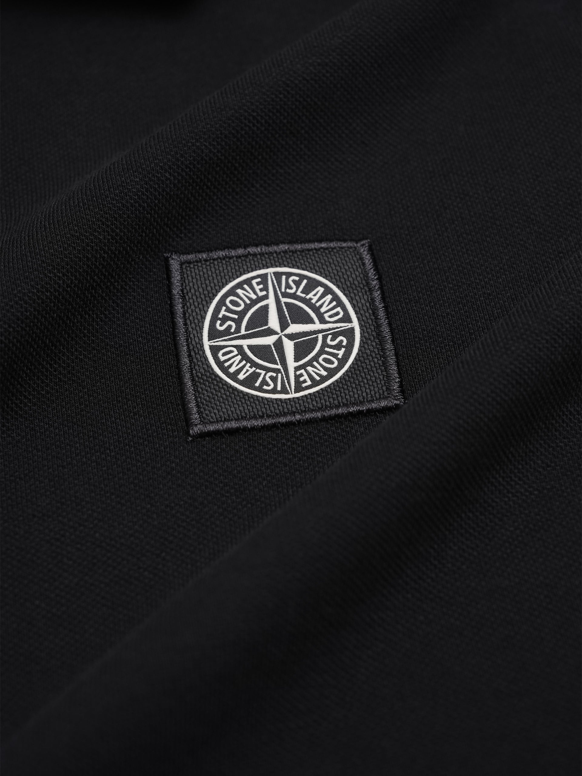 Stone Island – Poloshirt mit Kompass-Patch für Herren Schwarz - Black
