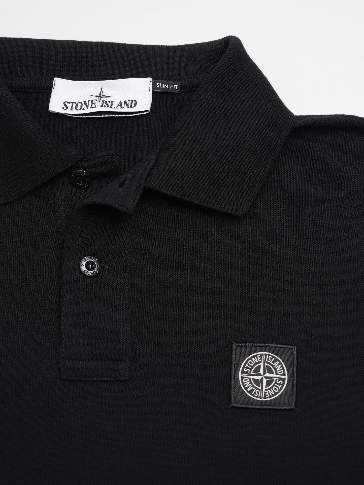 Stone Island – Poloshirt mit Kompass-Patch für Herren Schwarz - Black