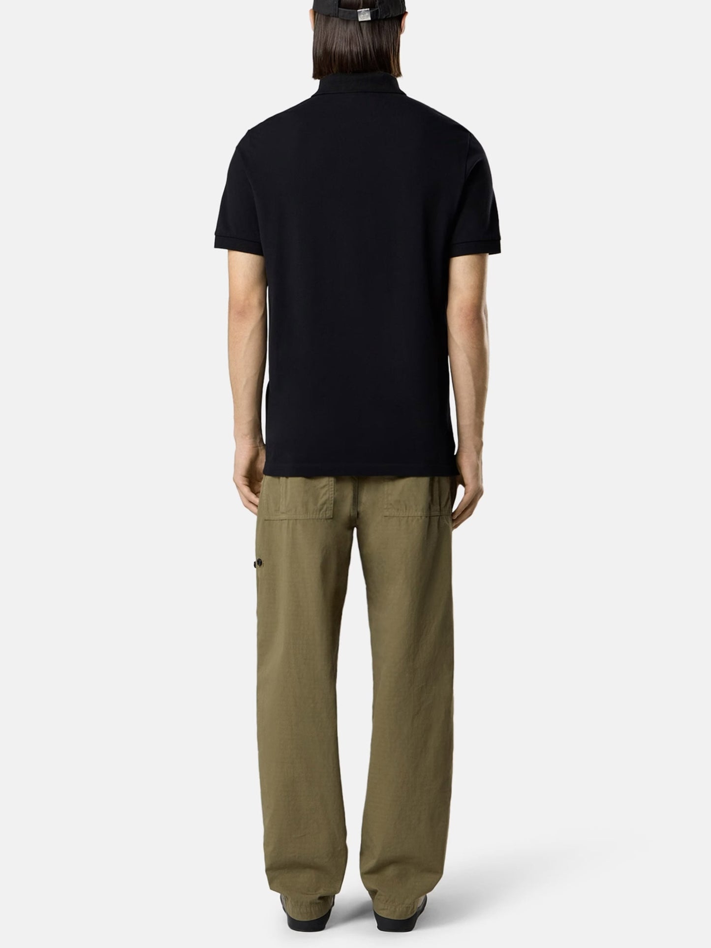 Stone Island – Poloshirt mit Kompass-Patch für Herren Schwarz - Black