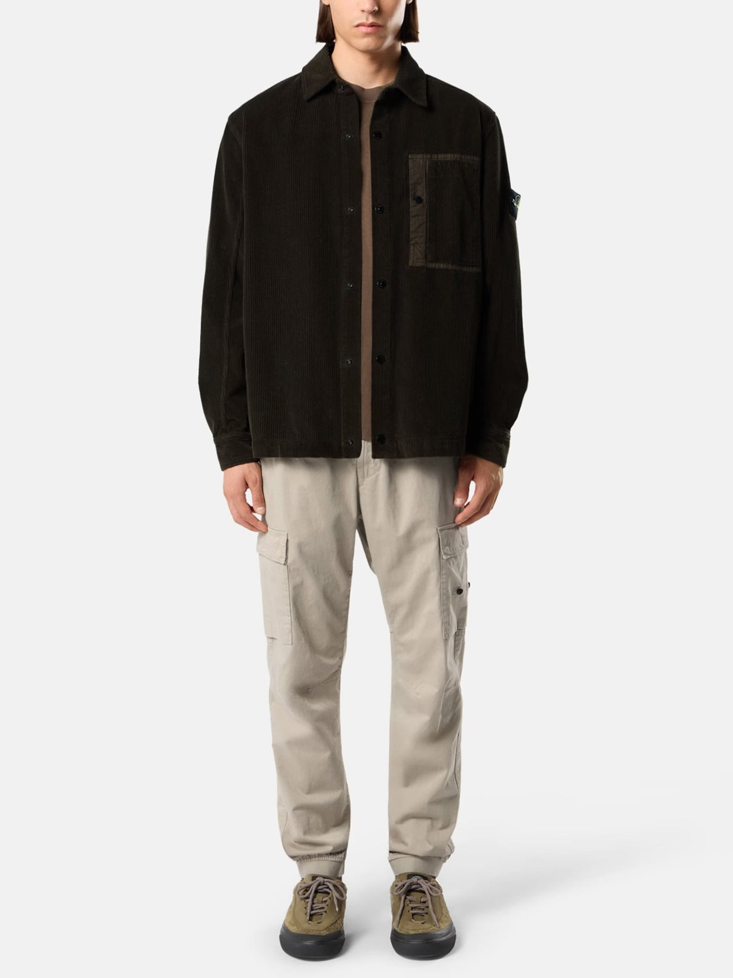 STONE ISLAND - Cord-Overshirt mit Kompass-Patch für Herren
