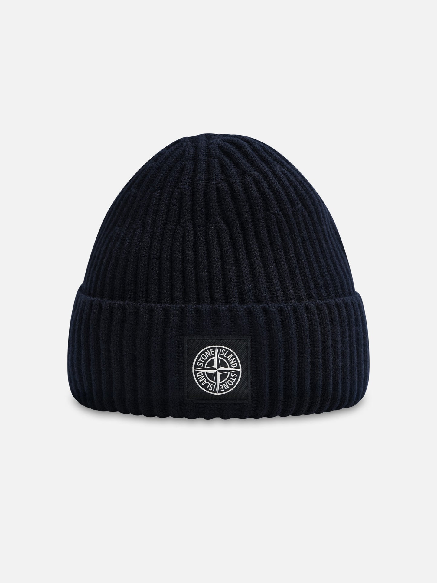 Stone Island – Beanie aus Wolle mit Kompass-Patch Navyblau - Navy blue