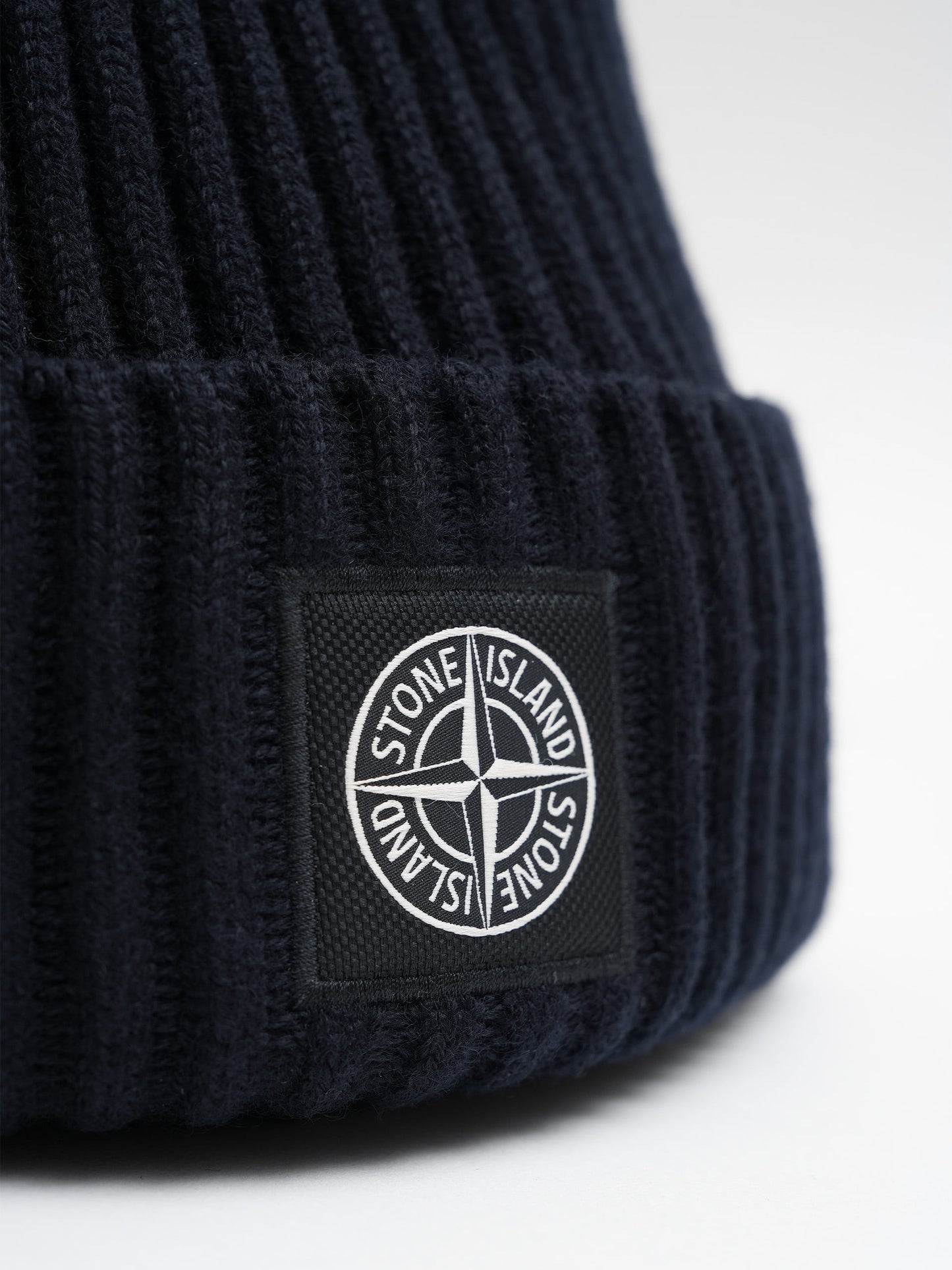 Stone Island – Beanie aus Wolle mit Kompass-Patch Navyblau - Navy blue
