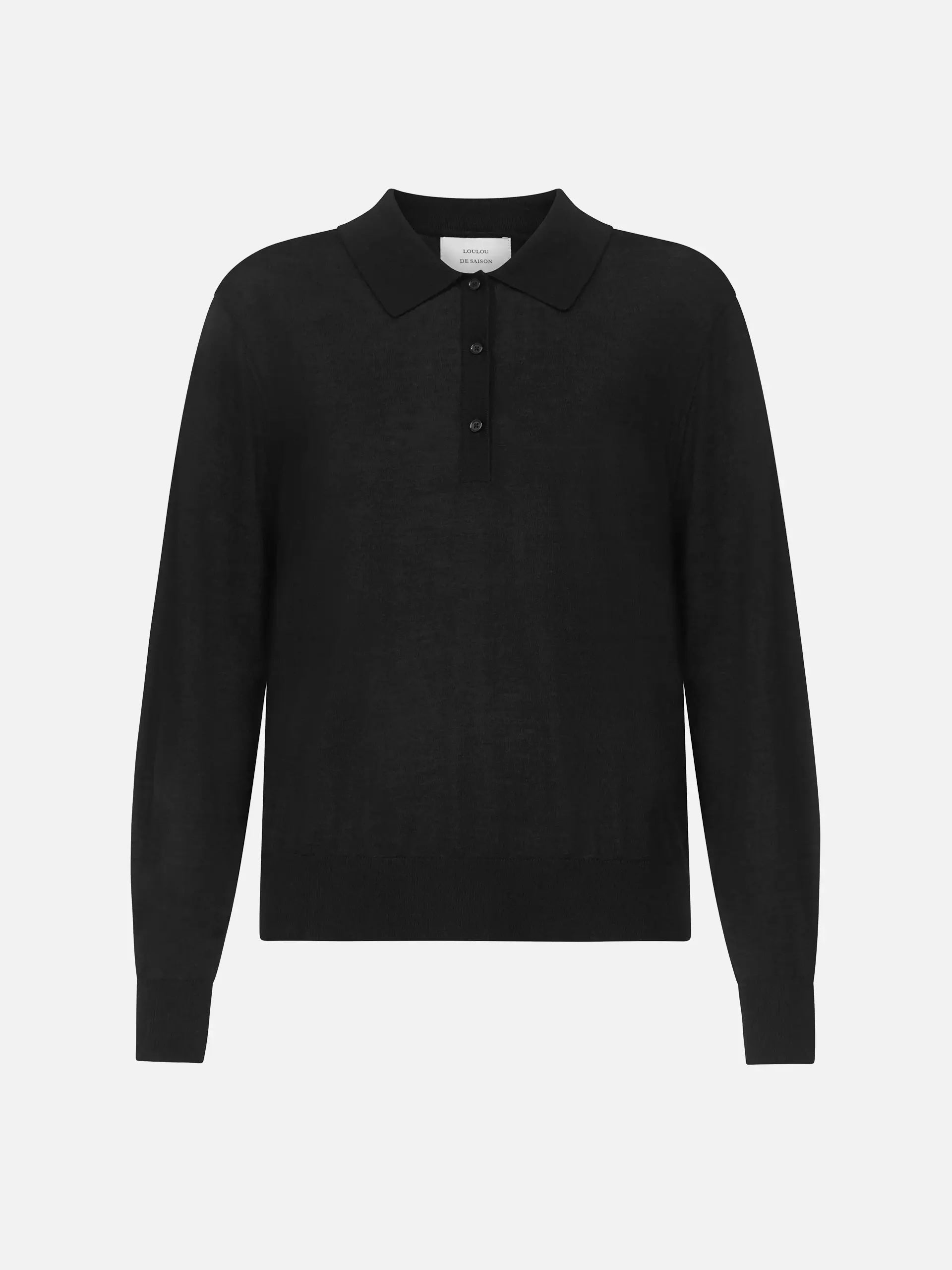 Loulou De Saison – Polo-Top Miles aus Kaschmir für Damen Schwarz - Black