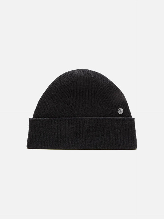 Beanie aus Wolle mit Logo-Niete