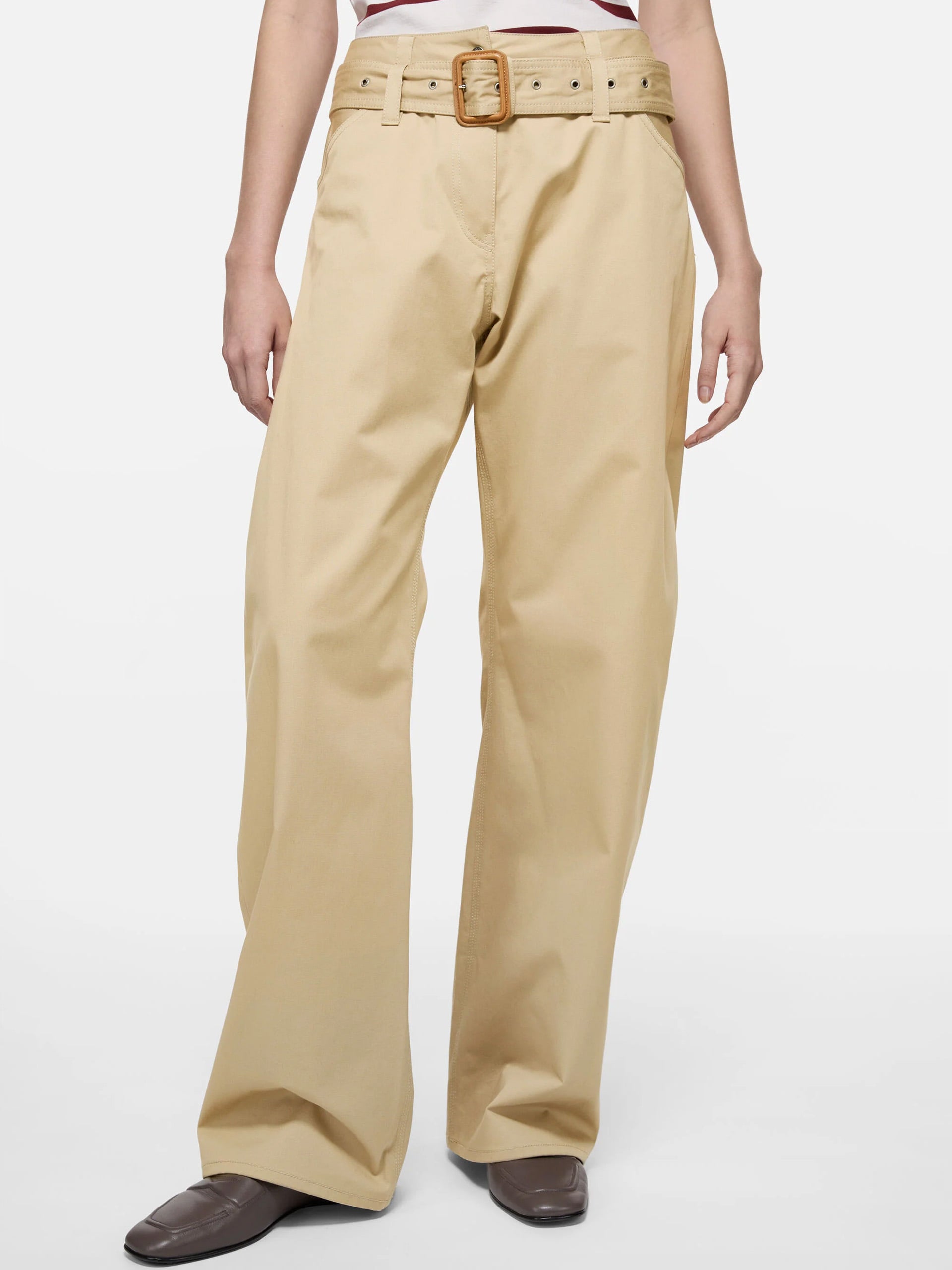 Twill-Hose mit Gürtel für Damen