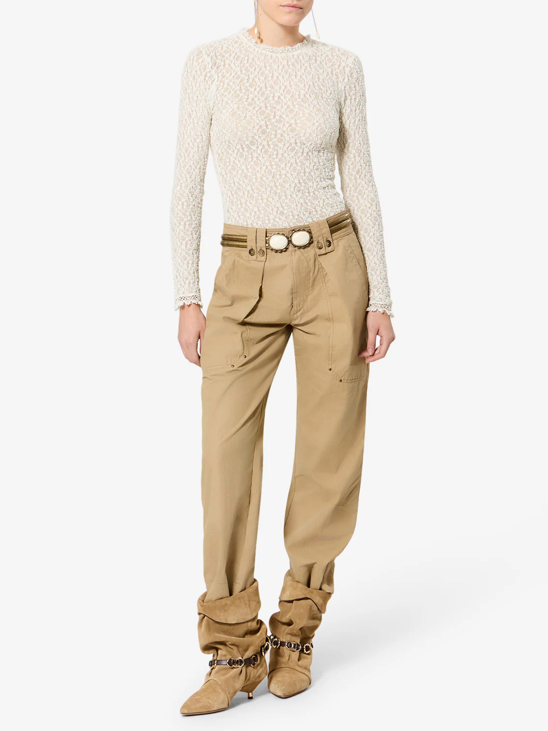 Isabel Marant – Top Brany aus Stretch-Spitze für Damen Weiß - White