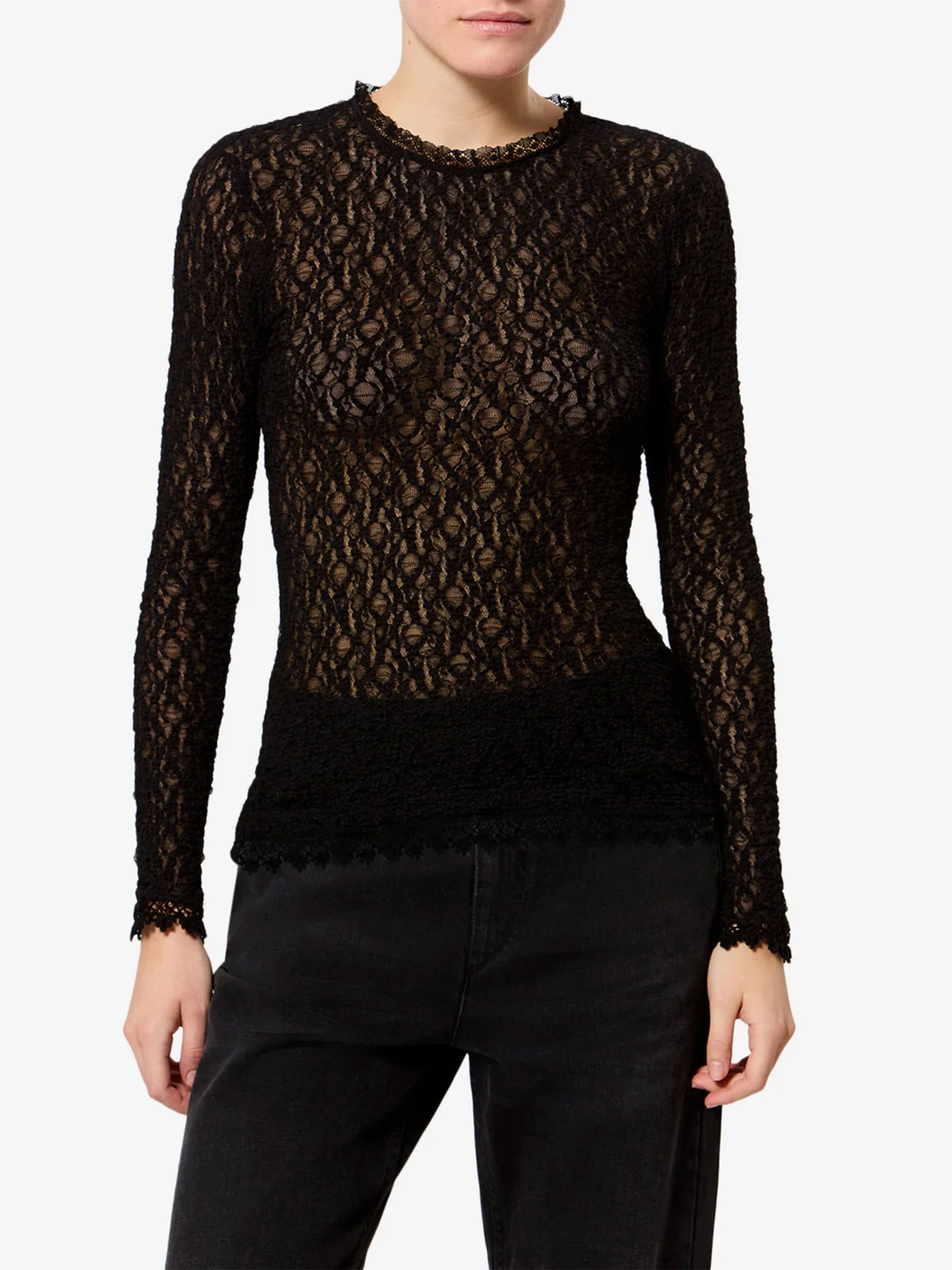 Isabel Marant – Top Brany aus Stretch-Spitze für Damen Schwarz - Black