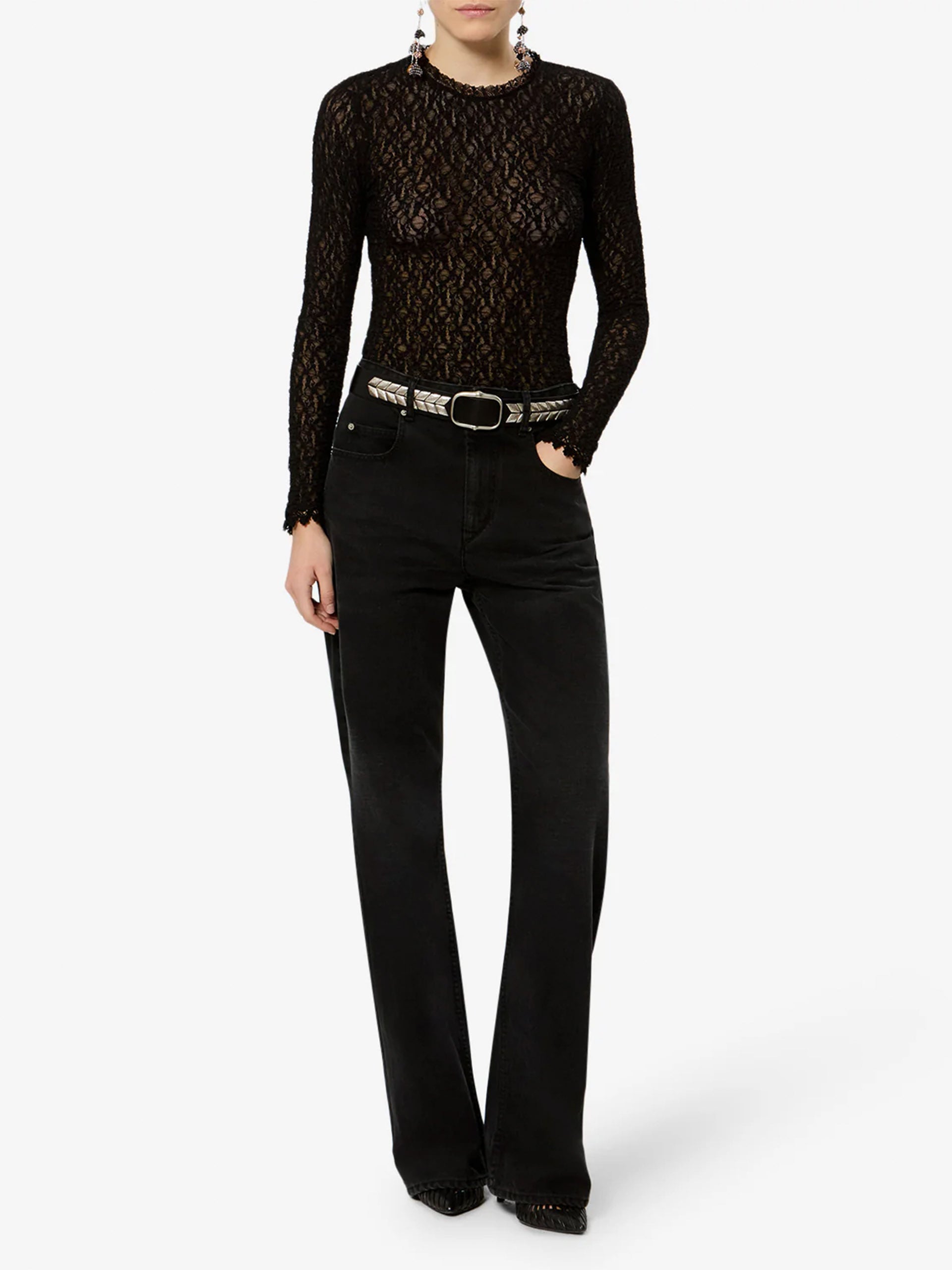 Isabel Marant – Top Brany aus Stretch-Spitze für Damen Schwarz - Black