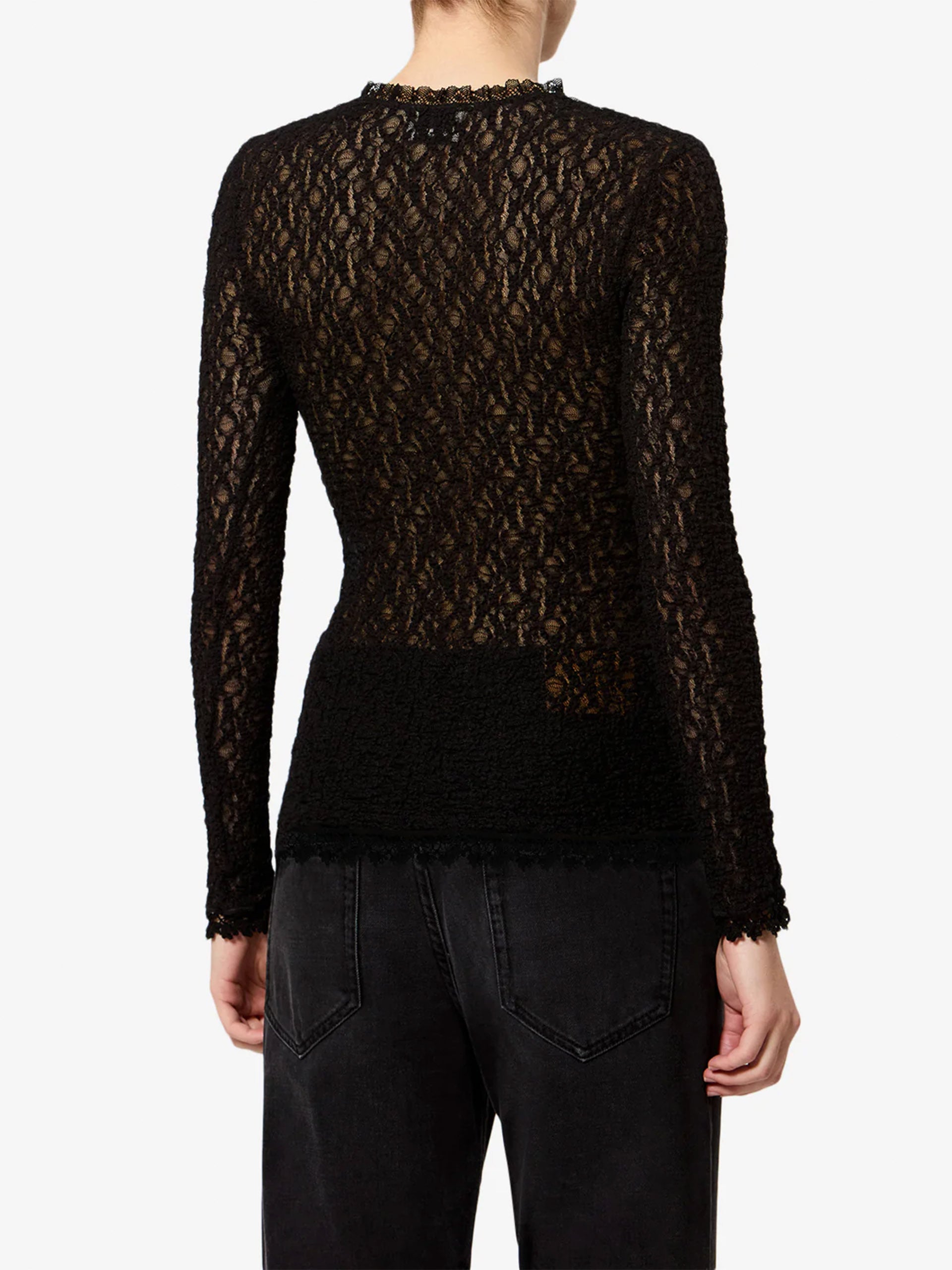 Isabel Marant – Top Brany aus Stretch-Spitze für Damen Schwarz - Black