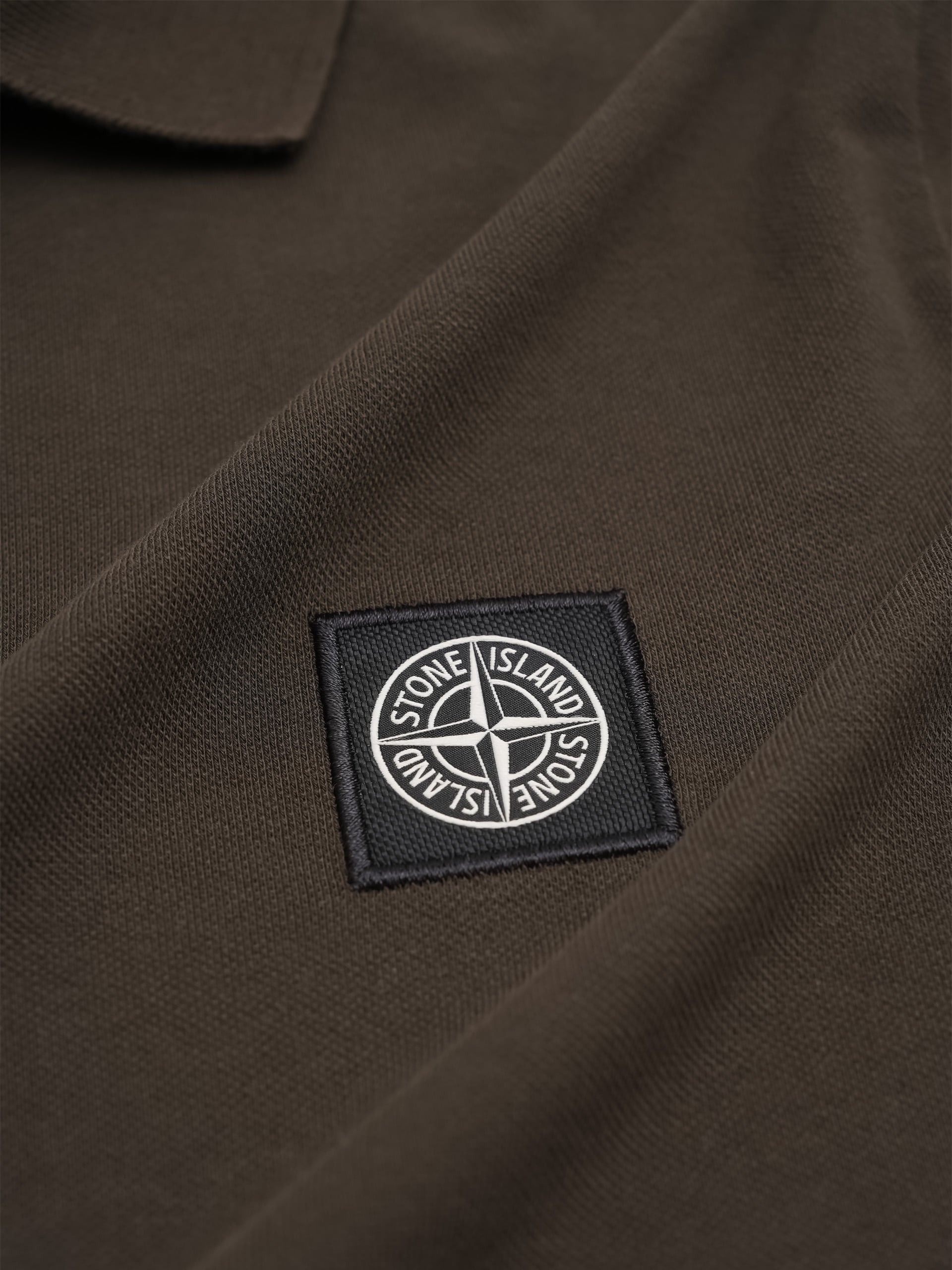 Stone Island – Poloshirt mit Kompass-Patch für Herren Grau-Braun - Brown