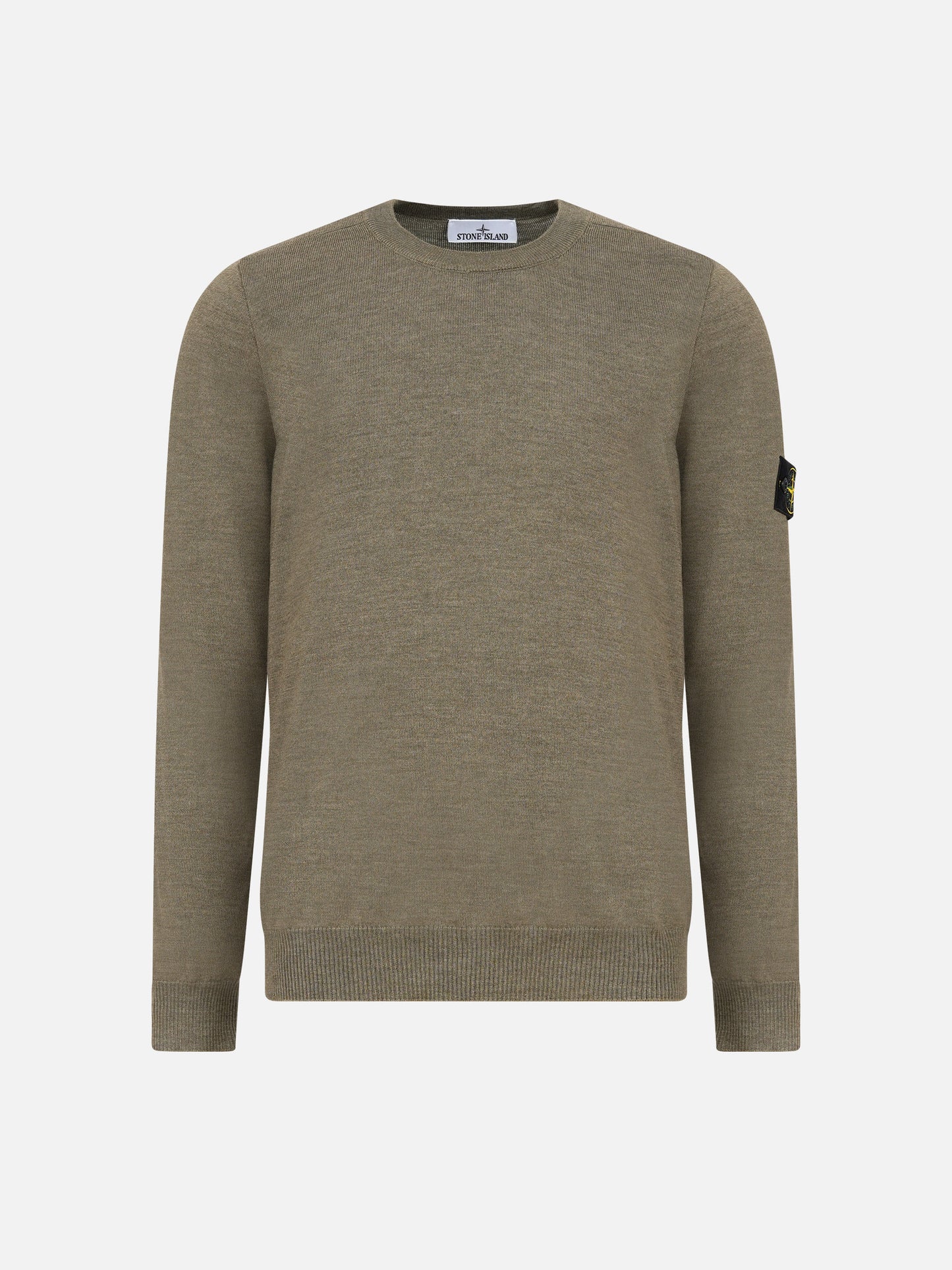 Stone Island – Rundhalspullover mit Kompass-Patch für Herren Salbeigrün - Sage green