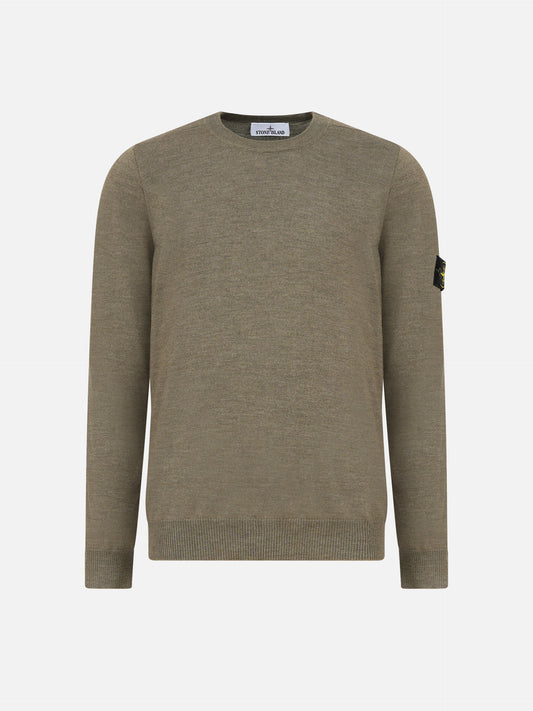 Stone Island – Rundhalspullover mit Kompass-Patch für Herren Salbeigrün - Sage green