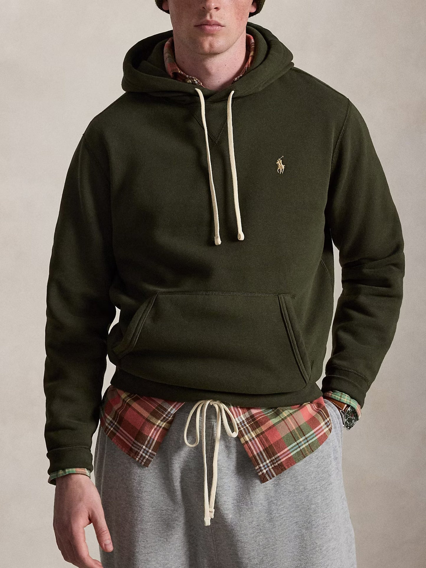 Fleece-Hoodie mit Logo für Herren