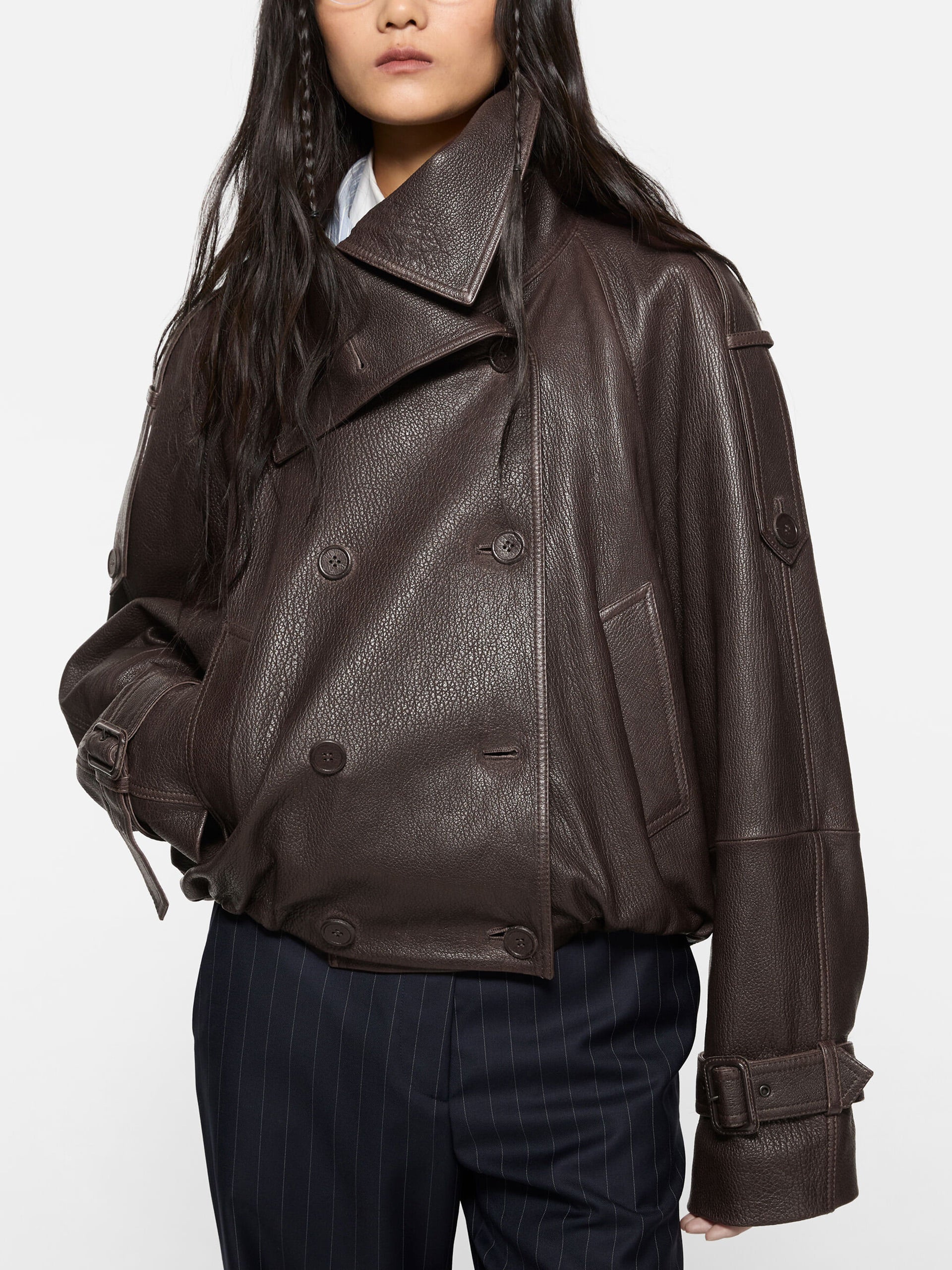 ACNE STUDIOS - Kurzer Trenchcoat aus Leder für Damen