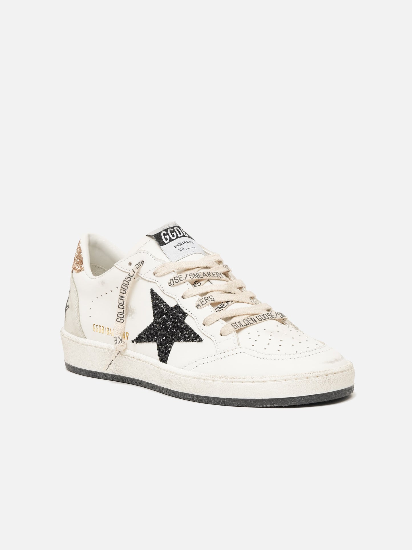 GOLDEN GOOSE - Sneakers Ball Star aus Leder mit Glitter für Damen
