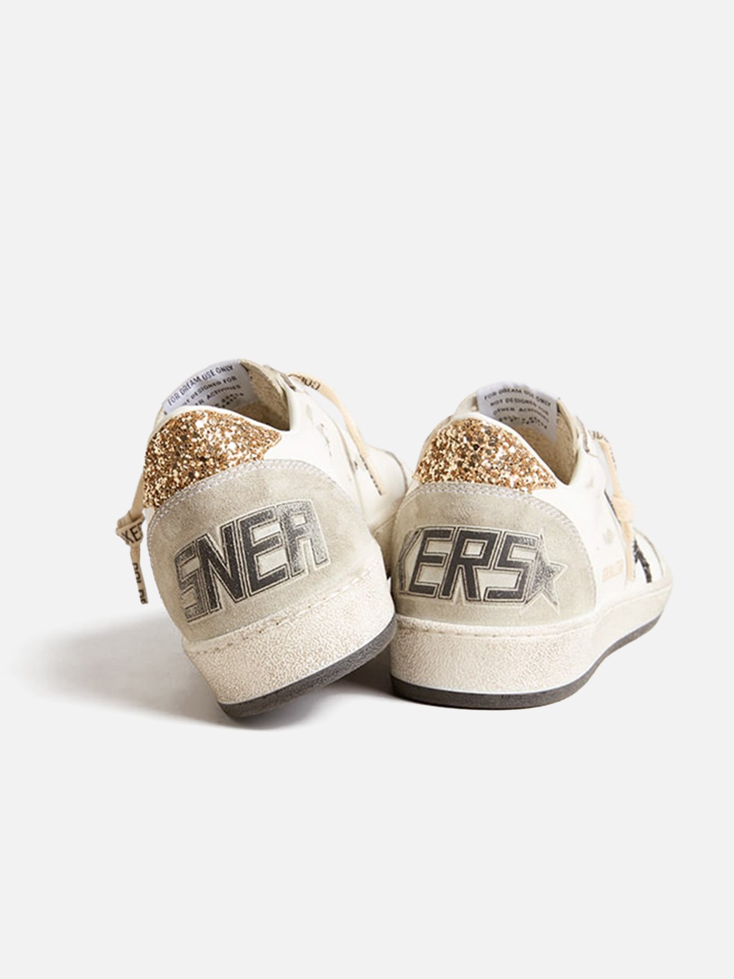 GOLDEN GOOSE - Sneakers Ball Star aus Leder mit Glitter für Damen