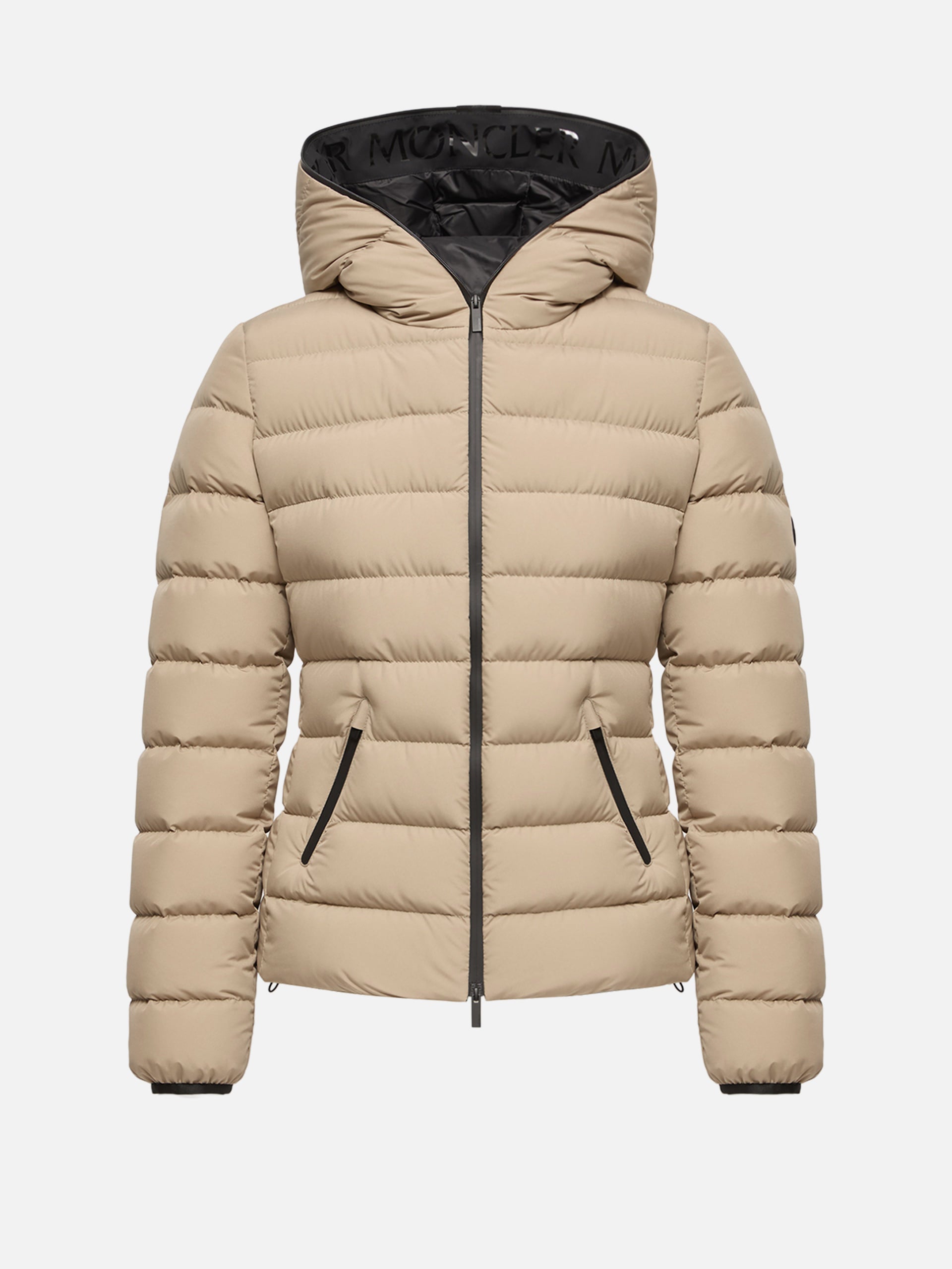 Moncler – Daunenjacke Herbe mit Kapuze für Damen Beige