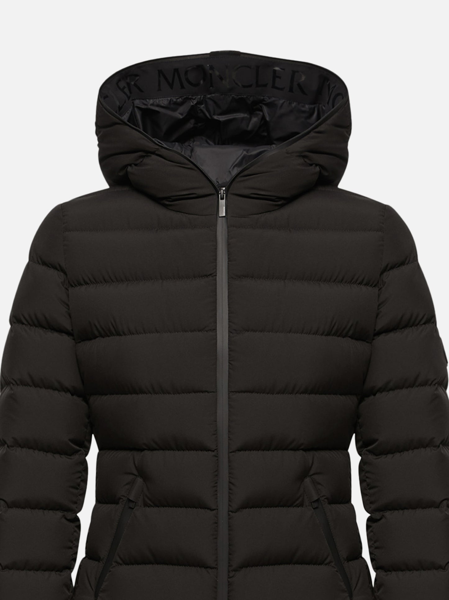 Moncler – Daunenjacke Herbe mit Kapuze für Damen Schwarz - Black