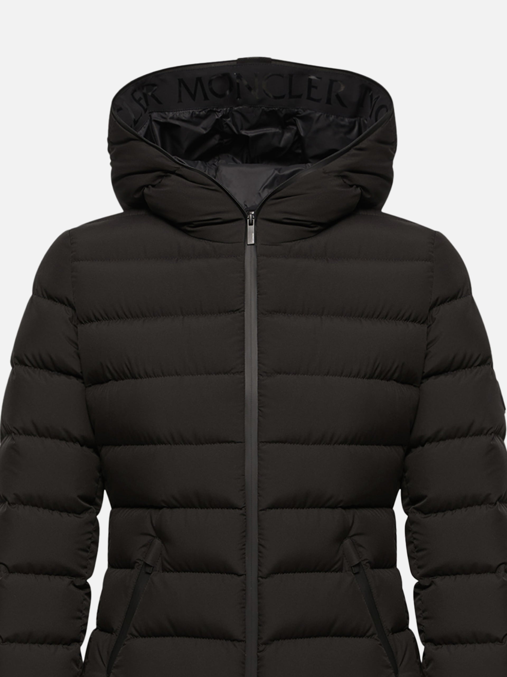 Moncler – Daunenjacke Herbe mit Kapuze für Damen Schwarz - Black