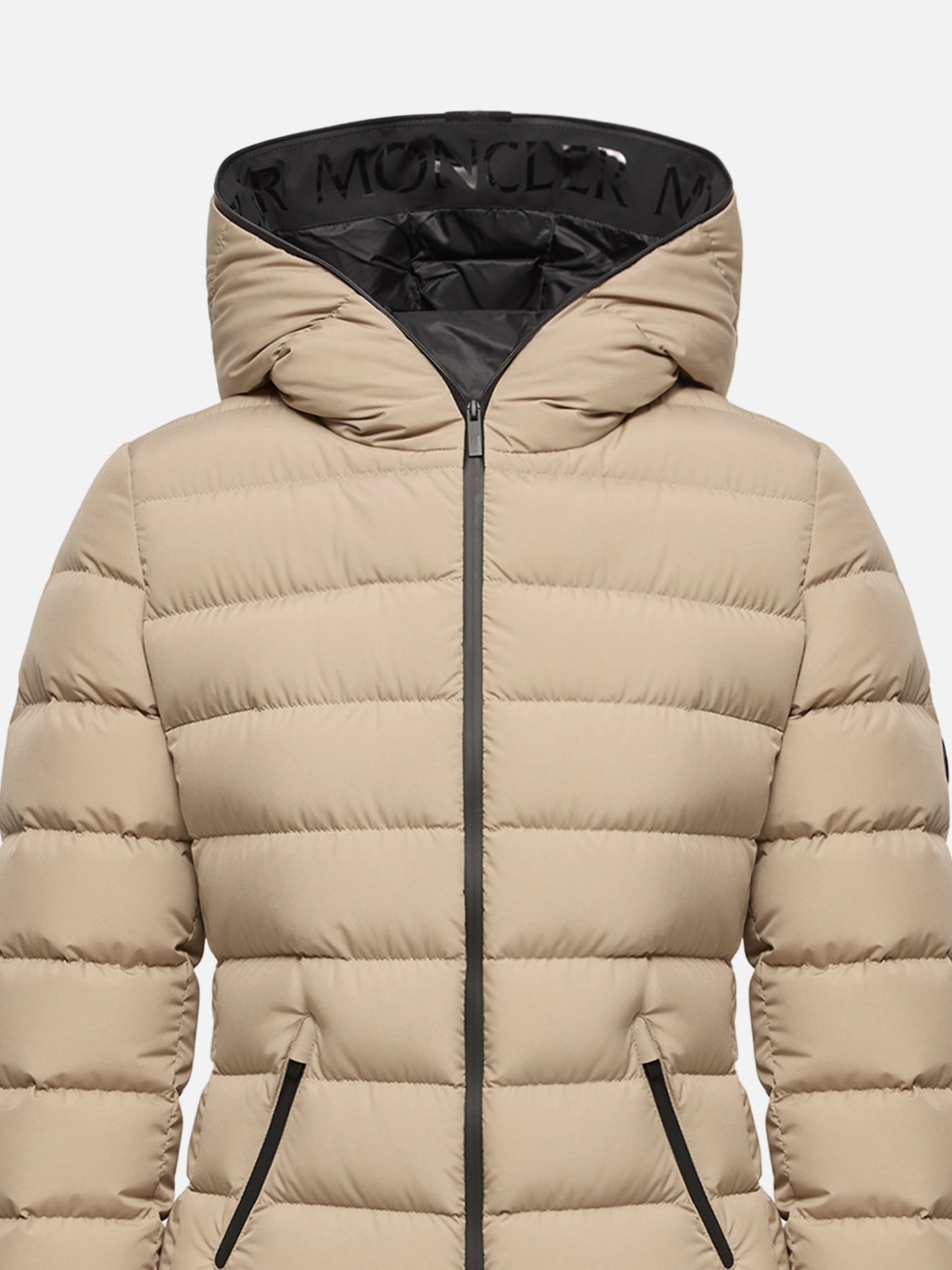 Moncler – Daunenjacke Herbe mit Kapuze für Damen Beige