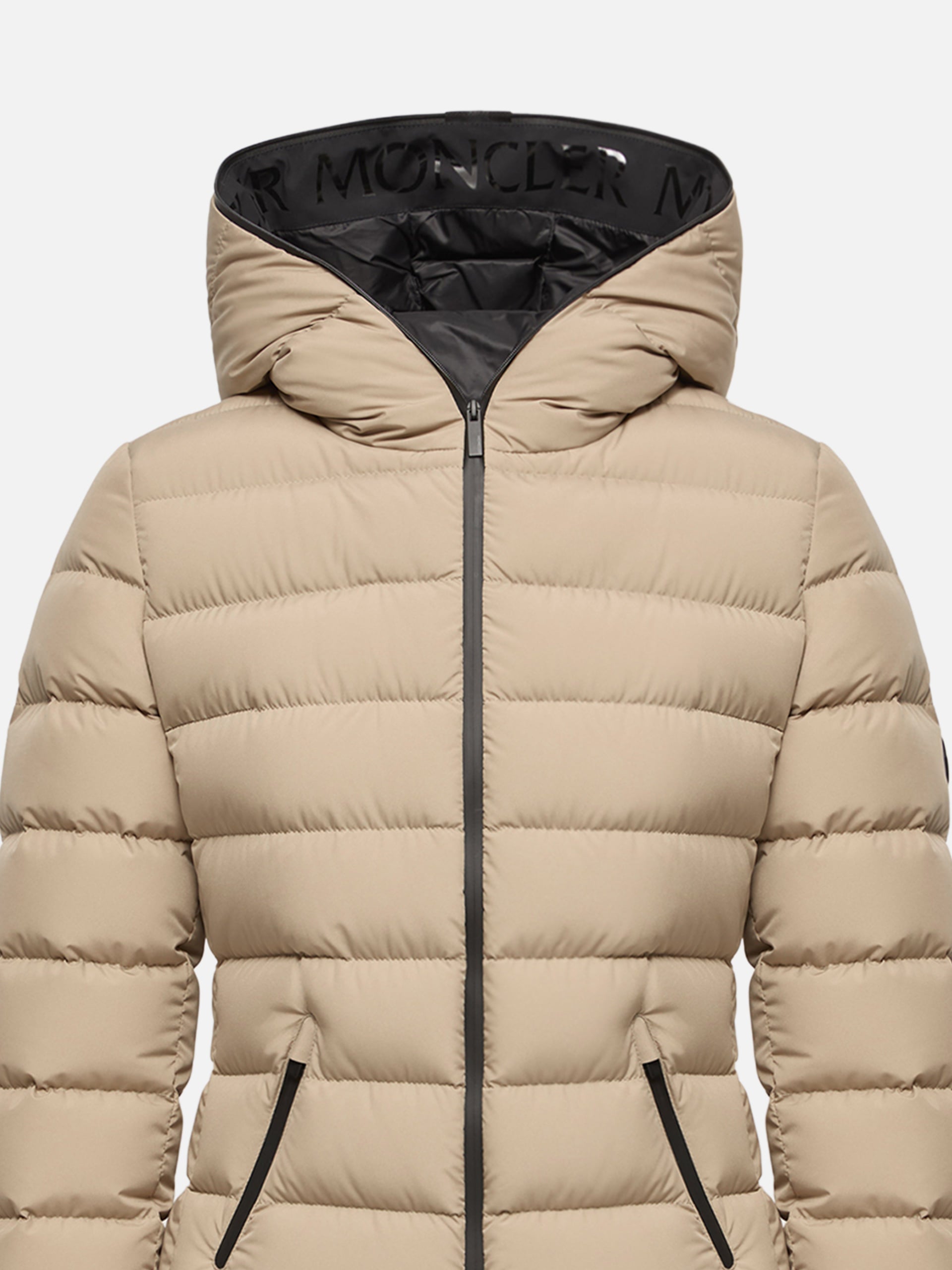 Moncler – Daunenjacke Herbe mit Kapuze für Damen Beige