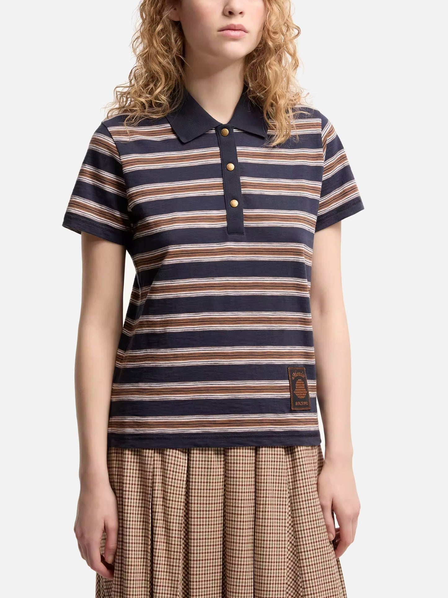 MONCLER - Gestreiftes Poloshirt aus Baumwolle für Damen